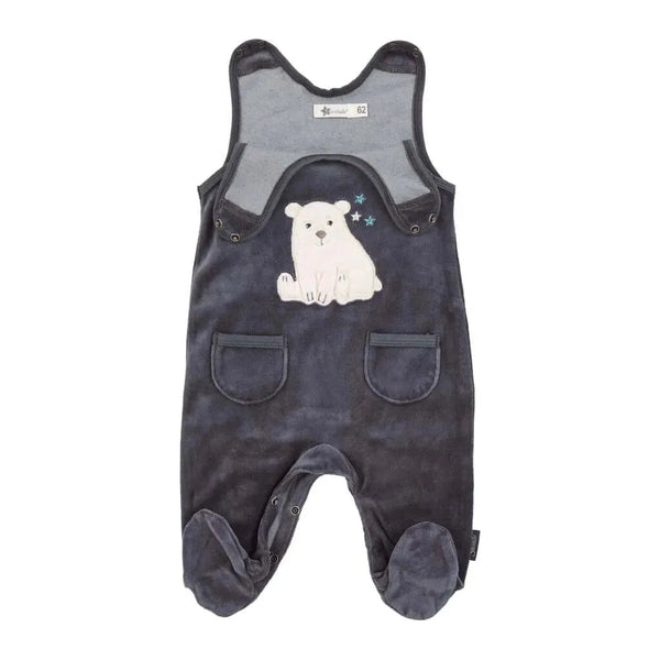 Baby Strampler aus Nicki, Motiv Eisbär Elia, Grau / Größe 56