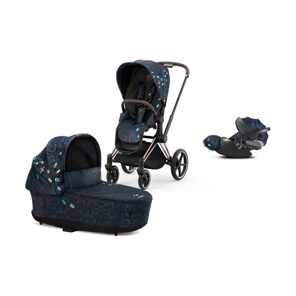 Cybex Priam Set Gestell (Rosegold) /Stoff (Jewels of Nature) 3in1