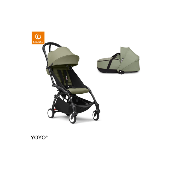 Stokke® YOYO³ Black / Olive + Babyzen Cot Olive