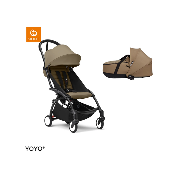 Stokke® YOYO³ Black / Toffee + Stokke Cot Toffee