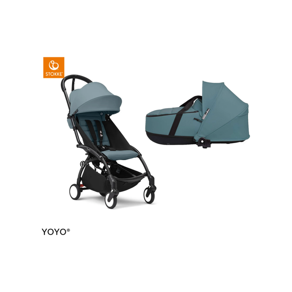 Stokke® YOYO³ Black / Aqua + Babyzen Cot Aqua