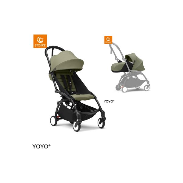 Stokke® YOYO³ Black / Olive + Stokke Newborn Pack 0+ Olive