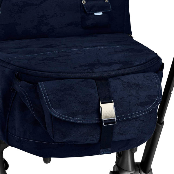 Cybex Priam Set Gestell (Matt Black) /Stoff (Rebellious Luxury Denim Blue)