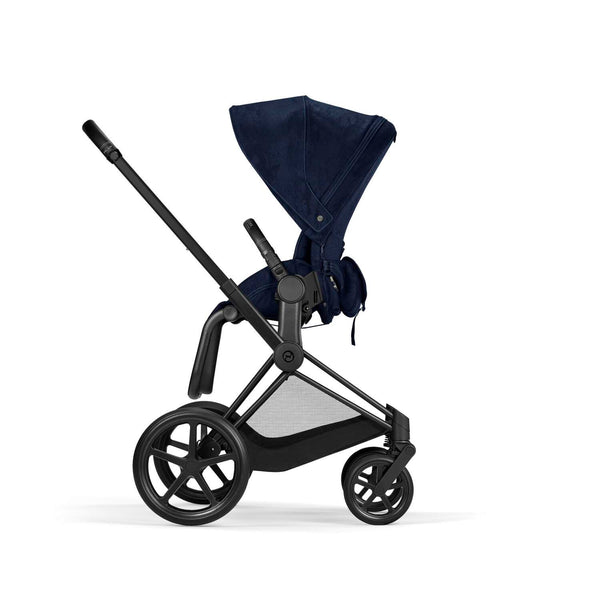 Cybex Priam Set Gestell (Matt Black) /Stoff (Rebellious Luxury Denim Blue)