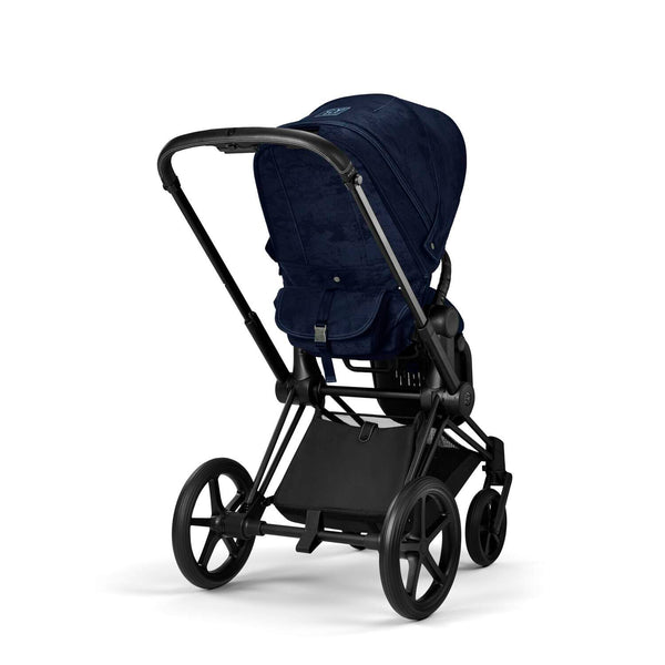 Cybex Priam Set Gestell (Matt Black) /Stoff (Rebellious Luxury Denim Blue)