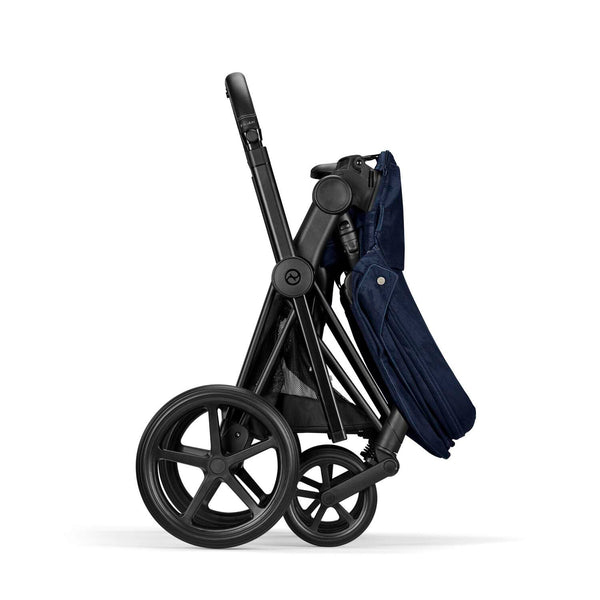 Cybex Priam Set Gestell (Matt Black) /Stoff (Rebellious Luxury Denim Blue)