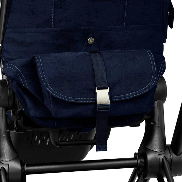 Cybex Priam Set Gestell (Matt Black) /Stoff (Rebellious Luxury Denim Blue)