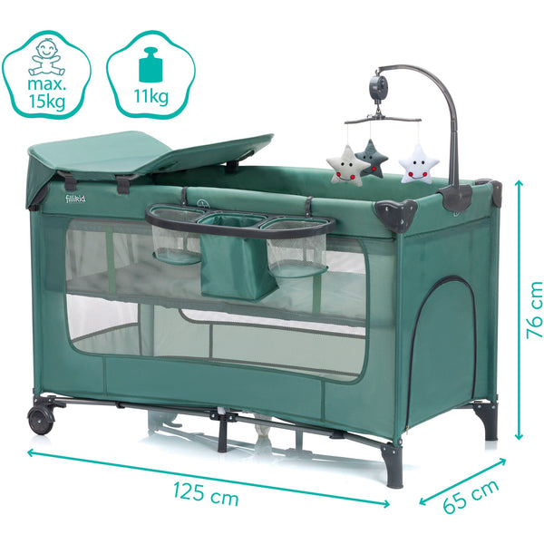 Fillikid Reisebett Capri Grün