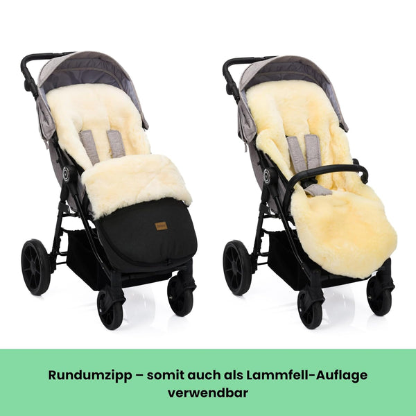 Lammfellfußsack Makalu Ebenholz