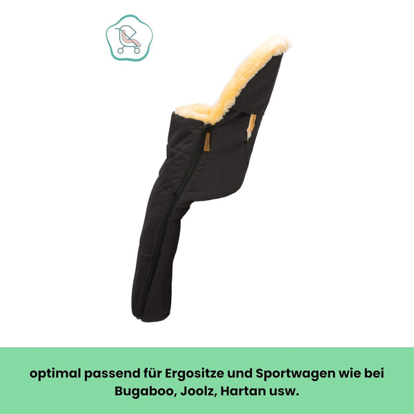 Lammfellfußsack Makalu Ebenholz