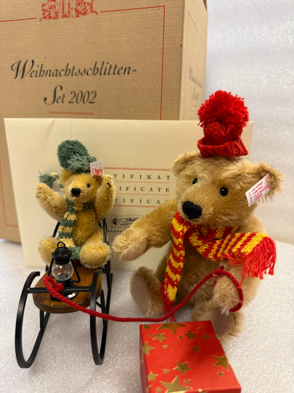 Steiff Weihnachtsschlitten-Set