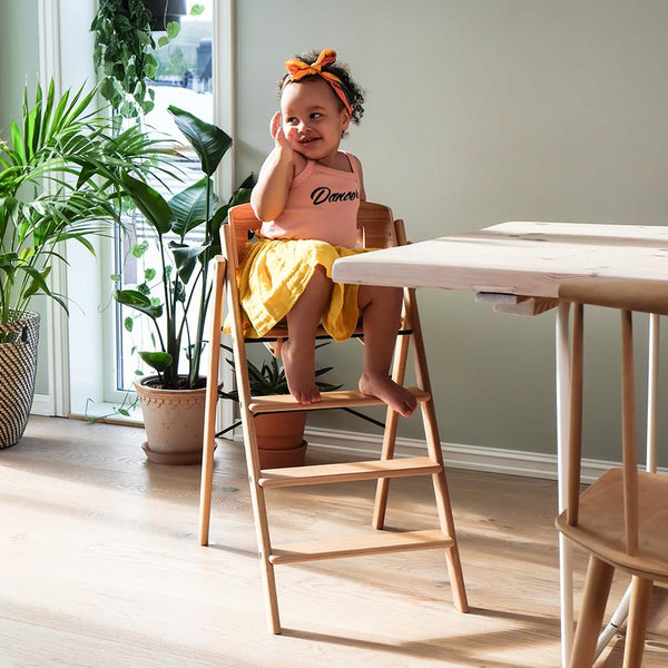 KAOS Klapp Hochstuhl aus Holz, klappbar Beach Pale Coral