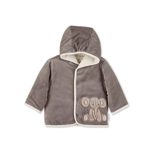 Kapuzen-Jacke aus Nicki, Motiv Elefant Eddy, Grau / Größe 56