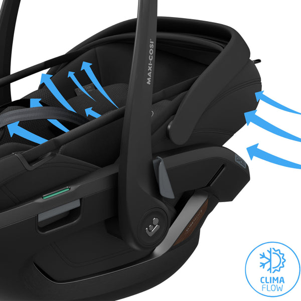 Maxi Cosi Coral Slide Pro i-Size Babyschale Onyx Black + Family Fix Slide Pro