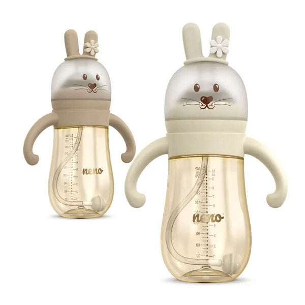 Neno Mio Trink- und Saugflasche, Creme, ab 6 Monaten, 300 ml
