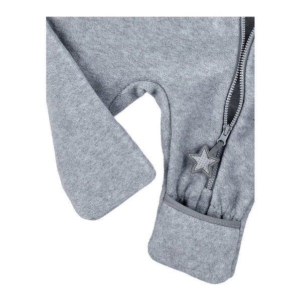 Overall aus Melangefleece Hellgrau / Größe 56