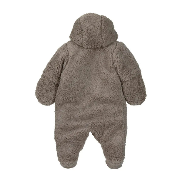 Overall wattiert aus veganem Fell mit Kapuze Grau / Größe 56