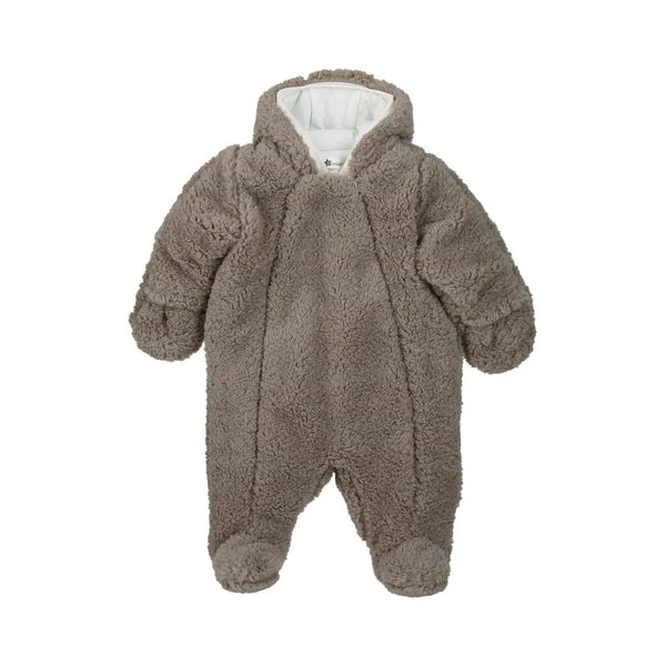 Overall wattiert aus veganem Fell mit Kapuze Grau / Größe 56