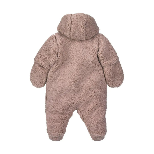 Overall wattiert aus veganem Fell mit Kapuze Flieder / Größe 56