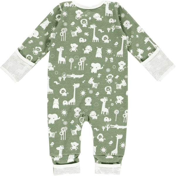 Alvi Pyjama Granite Animals granitgrün/weiß / Größe 56