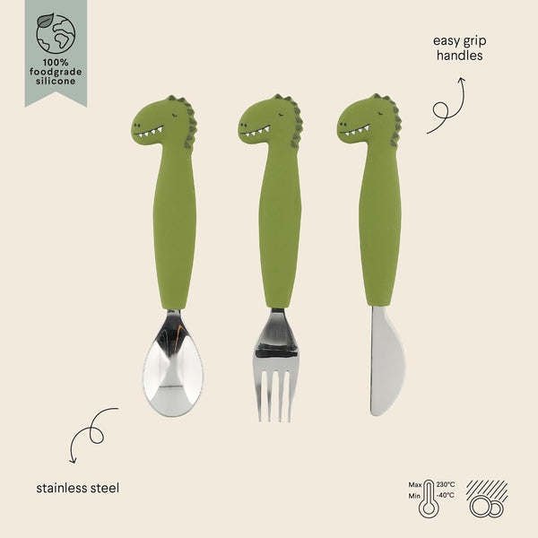 Trixie Silikon-Besteck-Set, 3er-Pack - Herr Dino