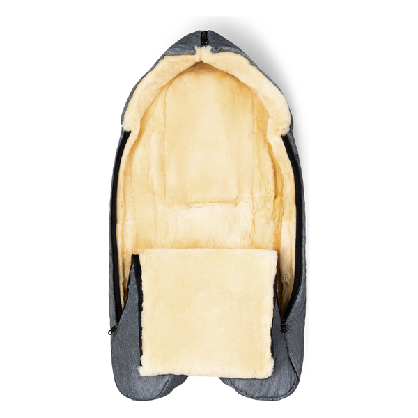 Werner Christ Warth Lammfellfußsack Grau Meliert