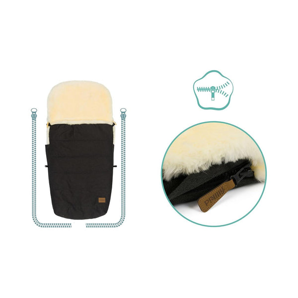 Fußsack Bernina Lammfell Style Ebenholz