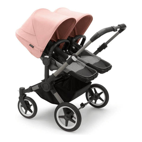 Bugaboo Donkey 5 Duo Gestell (Graphit) / Stoff (Grau Meliert) /Dach (Morgenrosa)