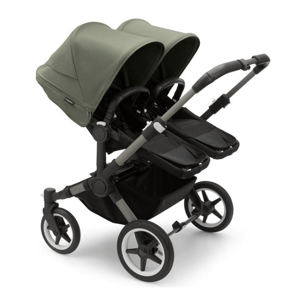 Bugaboo Donkey 5 Twin Gestell (Graphit) / Stoff (Mitternachtsschwarz) / Dach (Waldgrün)