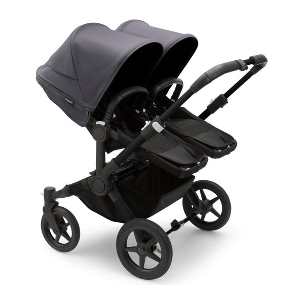 Bugaboo Donkey 5 Twin Gestell (Schwarz) / Stoff (Mitternachtsschwarz) / Dach (Sturmblau)