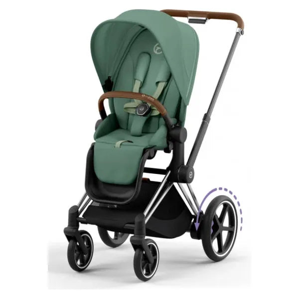 Cybex e-Priam Set Gestell (Chrome Brown) /Stoff (Leaf Green)