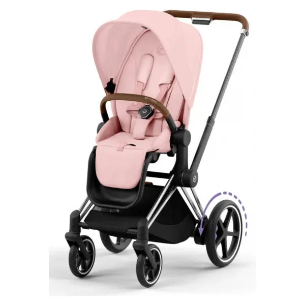 Cybex e-Priam Set Gestell (Chrome Brown) /Stoff (Peach Pink)