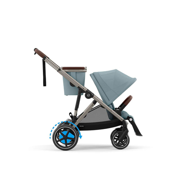 Cybex e-Gazelle S (Taupe Rahmen) Stormy Blue + Wanne gratis