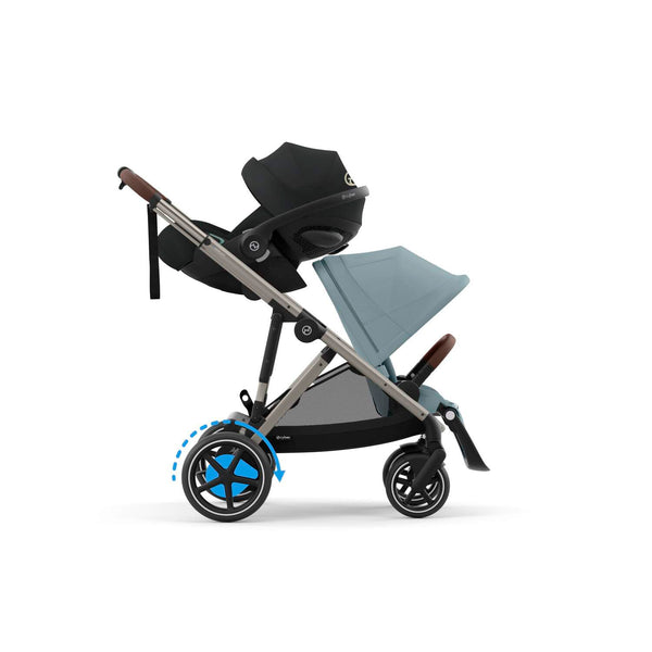 Cybex e-Gazelle S (Taupe Rahmen) Stormy Blue + Wanne gratis