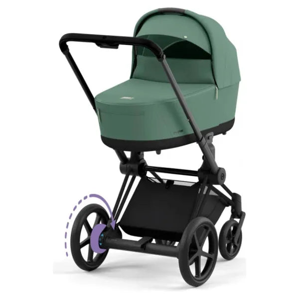 Cybex e-Priam Set Gestell (Matt Black) /Stoff (Leaf Green)