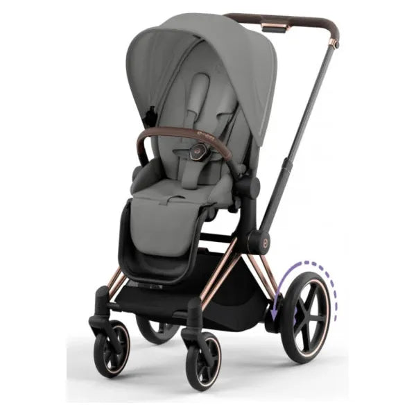 Cybex e-Priam Set Gestell (Rosegold) /Stoff (Mirage Grey)