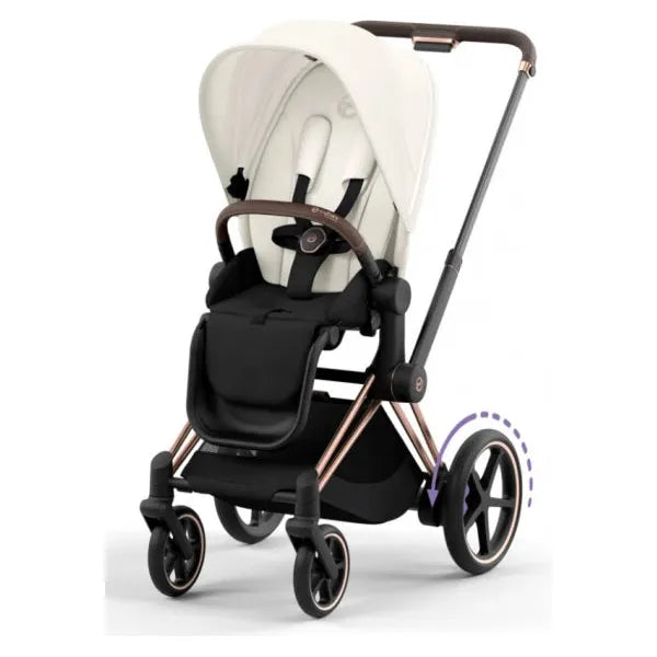 Cybex e-Priam Set Gestell (Rosegold) /Stoff (Off White)