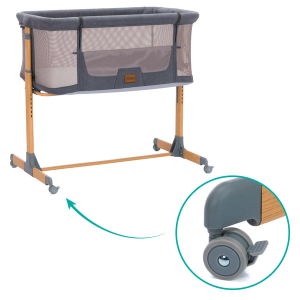 Fillikid Beistellbett Grau / Natur