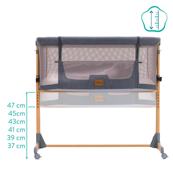 Fillikid Beistellbett Grau / Natur