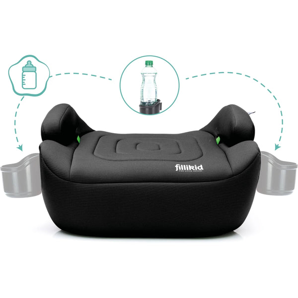 Fillikid Sitzerhöhung Flip Deluxe mit verlängerbarer Isofix i-size Schwarz