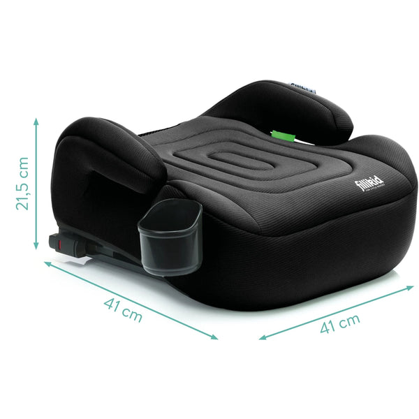 Fillikid Sitzerhöhung Flip Deluxe mit verlängerbarer Isofix i-size Schwarz