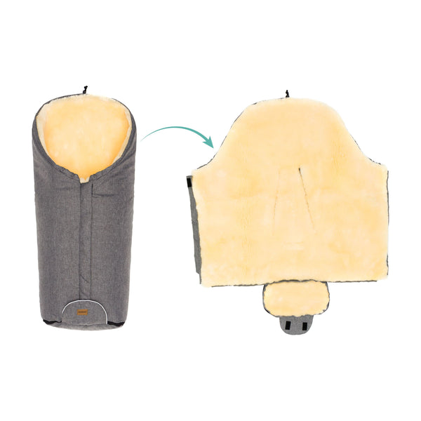 Lammefellfußsack Tacama Hellgrau Melange