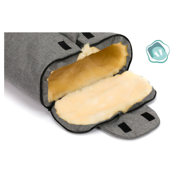 Lammefellfußsack Tacama Hellgrau Melange