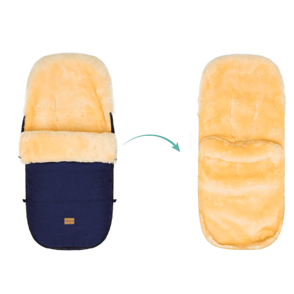 Lammfellfußsack Makalu Dunkelgrau Melange