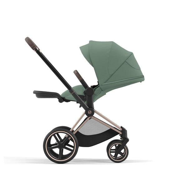 Cybex Priam Set Gestell (Rosegold) /Stoff (Leaf Green)