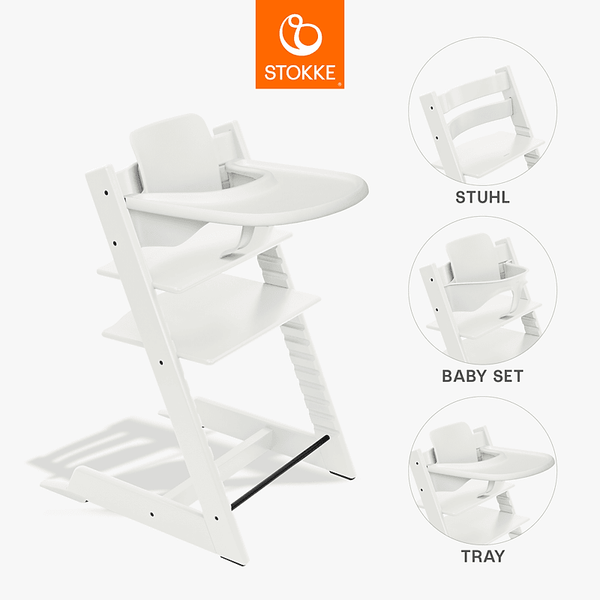 Stokke Tripp Trapp White + BabySet + Tray