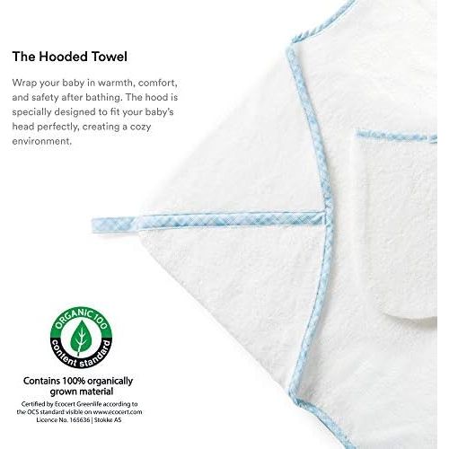 Stokke® Kapuzenbadetuch Blue Checks