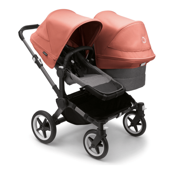 Bugaboo Donkey 5 Duo Gestell (Graphit) / Stoff (Grau Meliert) /Dach (Morgenrot)