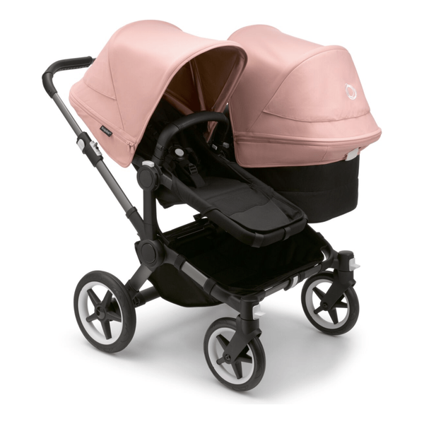 Bugaboo Donkey 5 Duo Gestell (Graphit) / Stoff (Mitternachtsschwarz) /Dach (Morgenrosa)