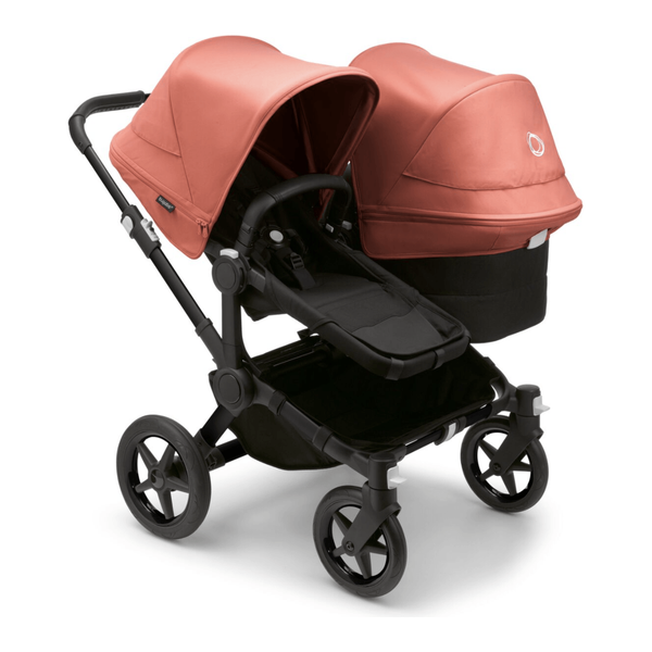 Bugaboo Donkey 5 Duo Gestell (Schwarz) / Stoff (Mitternachtsschwarz) /Dach (Morgenrot)